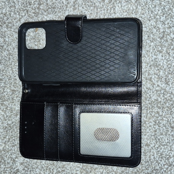 Other - Black Leather Phone Wallet Case